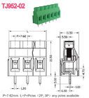 真鍮 7.62mm ピッチ PCB のターミナル ブロック M3 300V 30A PA66 UL94-V0 クラス