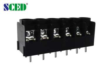 PBT の障壁のターミナル ブロック 6.35mm ピッチ 300V 15A の黄銅 UL94 V0
