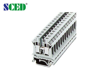 簡単にインストール 16mm2 Din Rail ターミナルブロック 800v / 76A ブラス 10mm 剥離長さ
