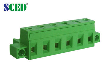 PA66真鍮の緑の電気ターミナル ブロックは5.08mm 300V 18A 2-22ポーランド人を投げる