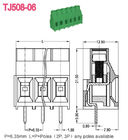 シリーズを上げるプラグイン可能な 6.35mm PCB のターミナル ブロック 300A のヨーロッパのタイプ