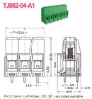 コミュニケーション ピッチ10.16mm PCBのねじ込み端子のブロック57A 2-16ポーランド人