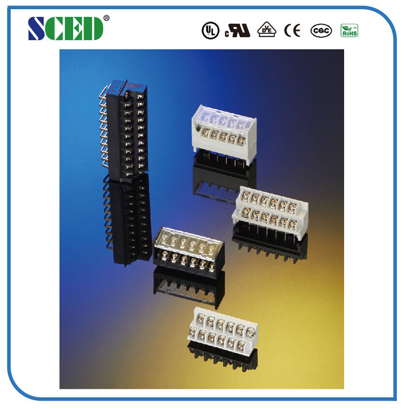 PBT の障壁のターミナル ブロック 7.62mm ピッチ 15A 2-24 ポーランド人真鍮 PCB ターミナル コネクター
