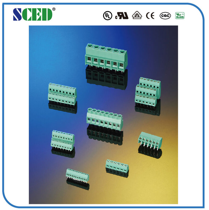 9.52mm PCBのねじ込み端子のブロック300V 30A 2 - 16のポーランド人の緑色