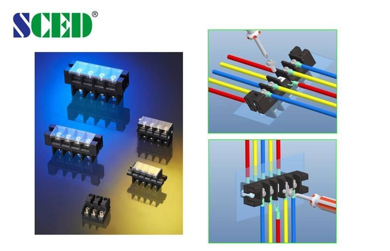 プラスチック カバー 180A パネル マウント ターミナル ブロック 21mm ミシン目