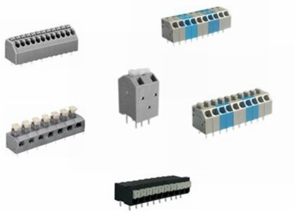 2P-28Pピッチ3.50mmの300vばねのタイプ ターミナル ブロック45度ワイヤー入口