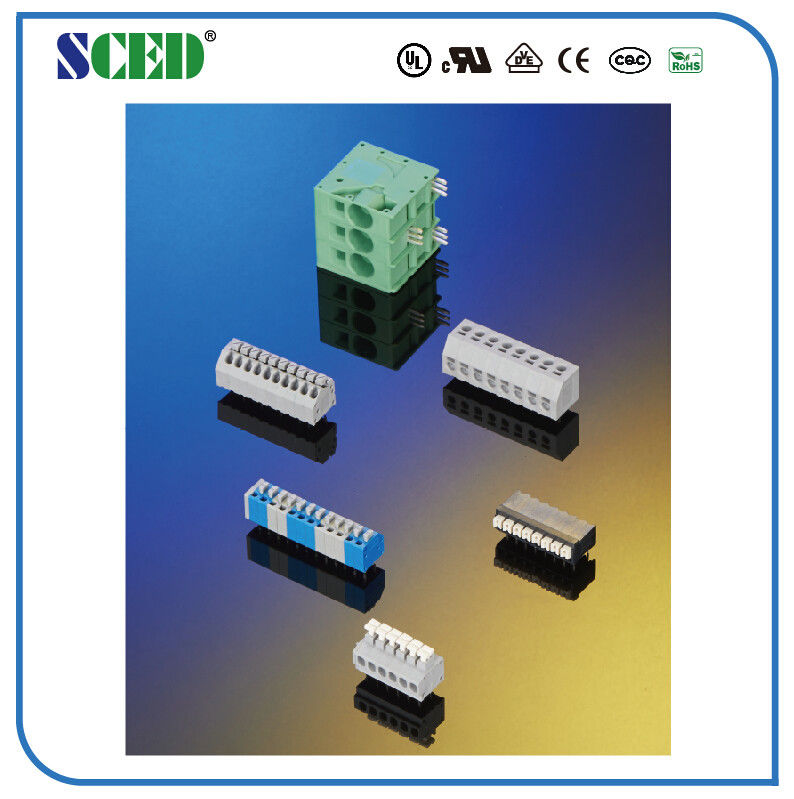 10A Screwlessのばねのターミナル ブロック3.5mmピッチの黄銅300V 2-28ポーランド人LCP UL94-V0