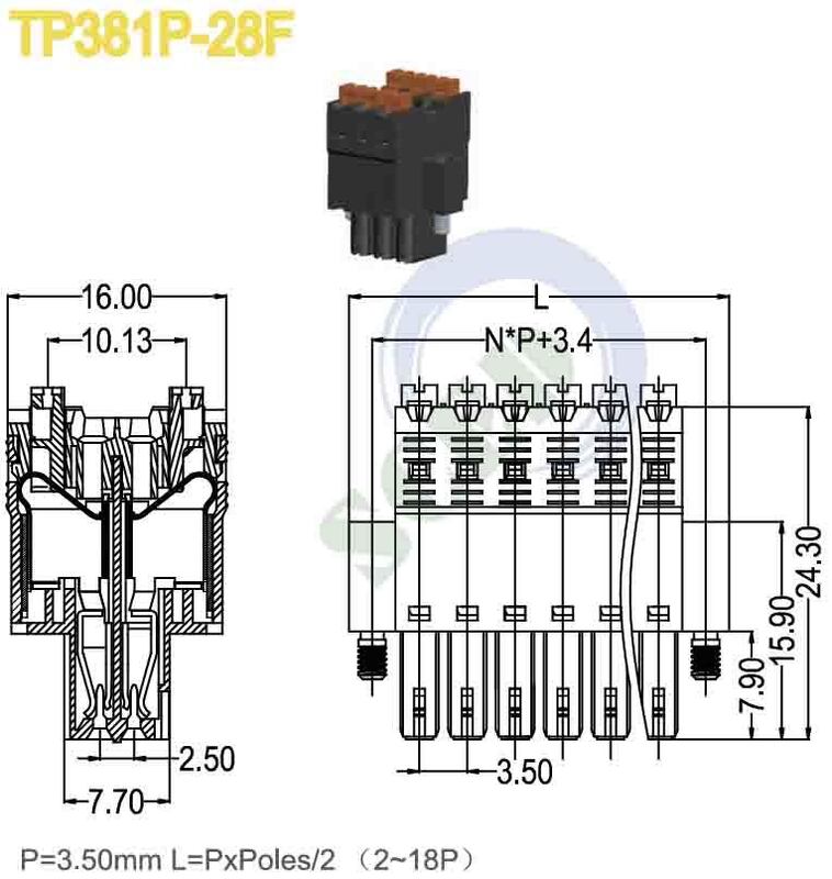 300V Terminal Block Connector Closed End Housing Type Electrical Connector Engineered for Electrical Connections