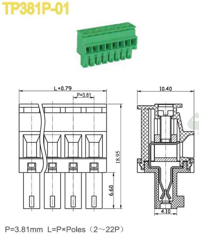 UL94 V-0 Inflammability Pluggable Terminal Block with M2 Screw for 18A Current Rating in High Safety Electrical Systems