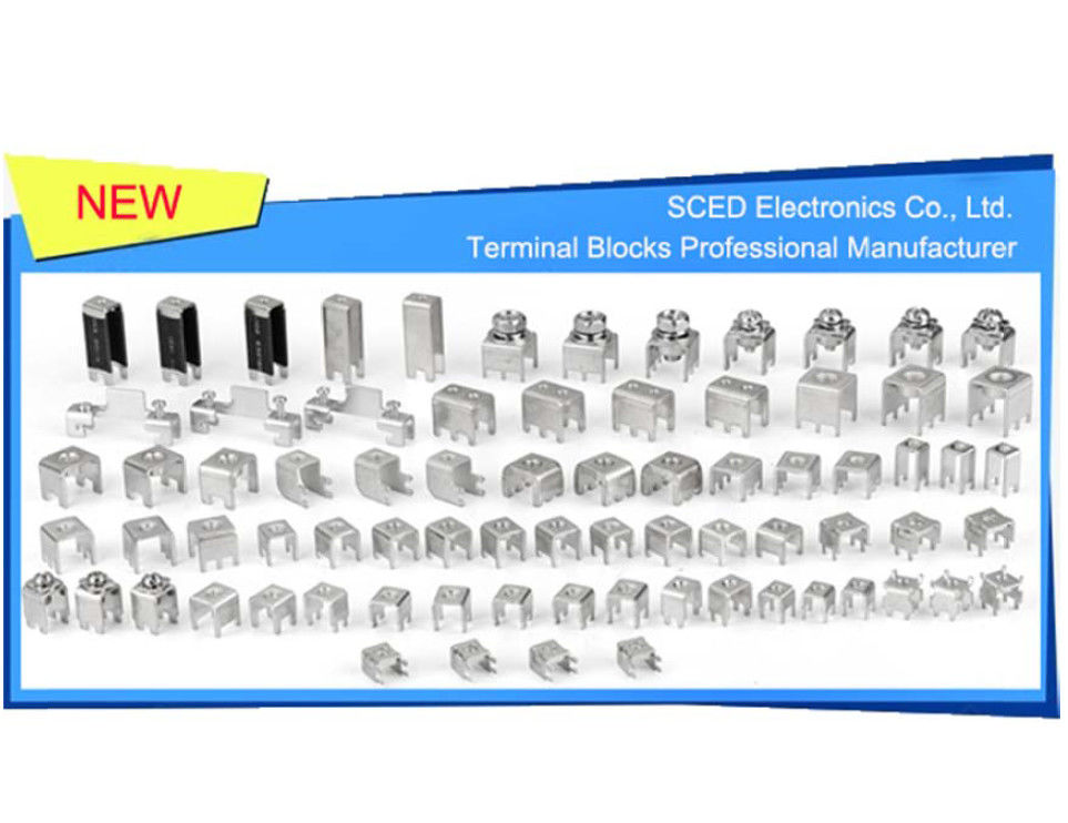 75A M4ねじニッケルは6.4x9.8mm真鍮PCBのターミナル ブロックの部品をめっきした