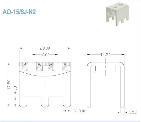 M5高い現在のターミナル ブロックの付属品、80A PCBの電子部品10x10.5mm