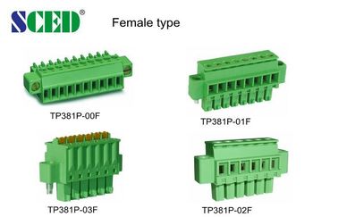 女性の3.5mmピッチのプラグイン可能なターミナル ブロックのコネクター300V 8A 2-22ポーランド人PA66