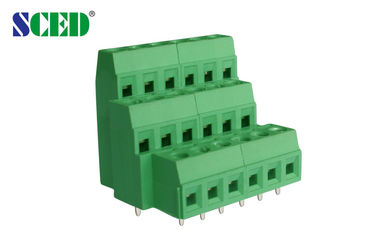 シリーズ 5.08mm ピッチの黄銅を上げる三重のレベル PCB の台紙のねじ込み端子のブロックのヨーロッパのタイプ