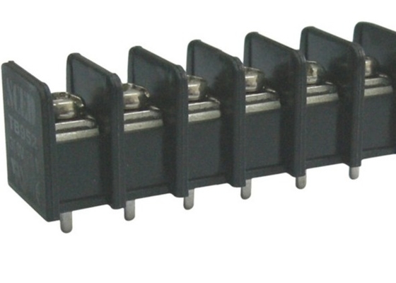 UL94-V0真鍮の黒いPCBのターミナル ブロック20A/300V M4ねじ9.525mmピッチ