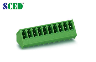 3.81mm 300V 8A プラグイン可能な PCB のターミナル ブロック 2P - 22P 45 度ワイヤー入口