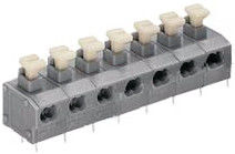 単一のデッキの Screwless PCB のばねクランプ ターミナル ブロックは、7.62mm 300V 10A を投げます