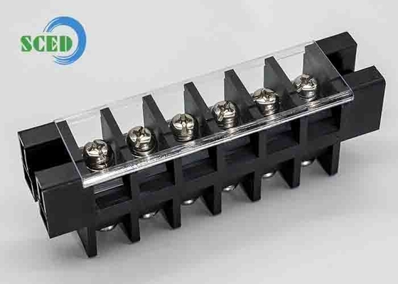 600V PBT 16.00mm 黒いケーブル パネルマウント 端末ブロック接続器 単一のデッキ